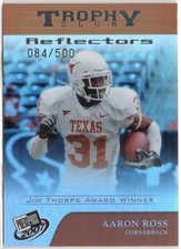 2007 Press Pass Reflectors Trophy Club Aaron Ross Rookie Parallel Card #73 /500. rookie card picture