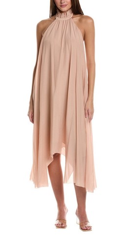 Allsaints Alaya Dress Midi Silk in Soft Pink Size 10 Uk Chiffon BNWT RRP £399