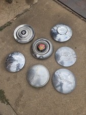 Lot Of 7 Vintage Dog Dish Hubcaps. Original Nice Condition Graham Chevy More