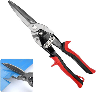 12'' Aviation Tin Snips with Forged Blade, Heavy Duty Long Straight Cutters Shear