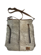 American Darling Large Crossbody Bag Cowhide Hair Leather Embossed Purse Zip