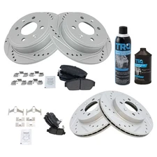 Performance Rotor & Metallic Brake Pad Front Rear Kit w/Chemicals