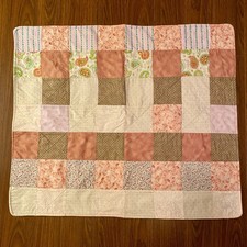 Vintage Handmade Patchwork Baby Quilt 37  x 32  