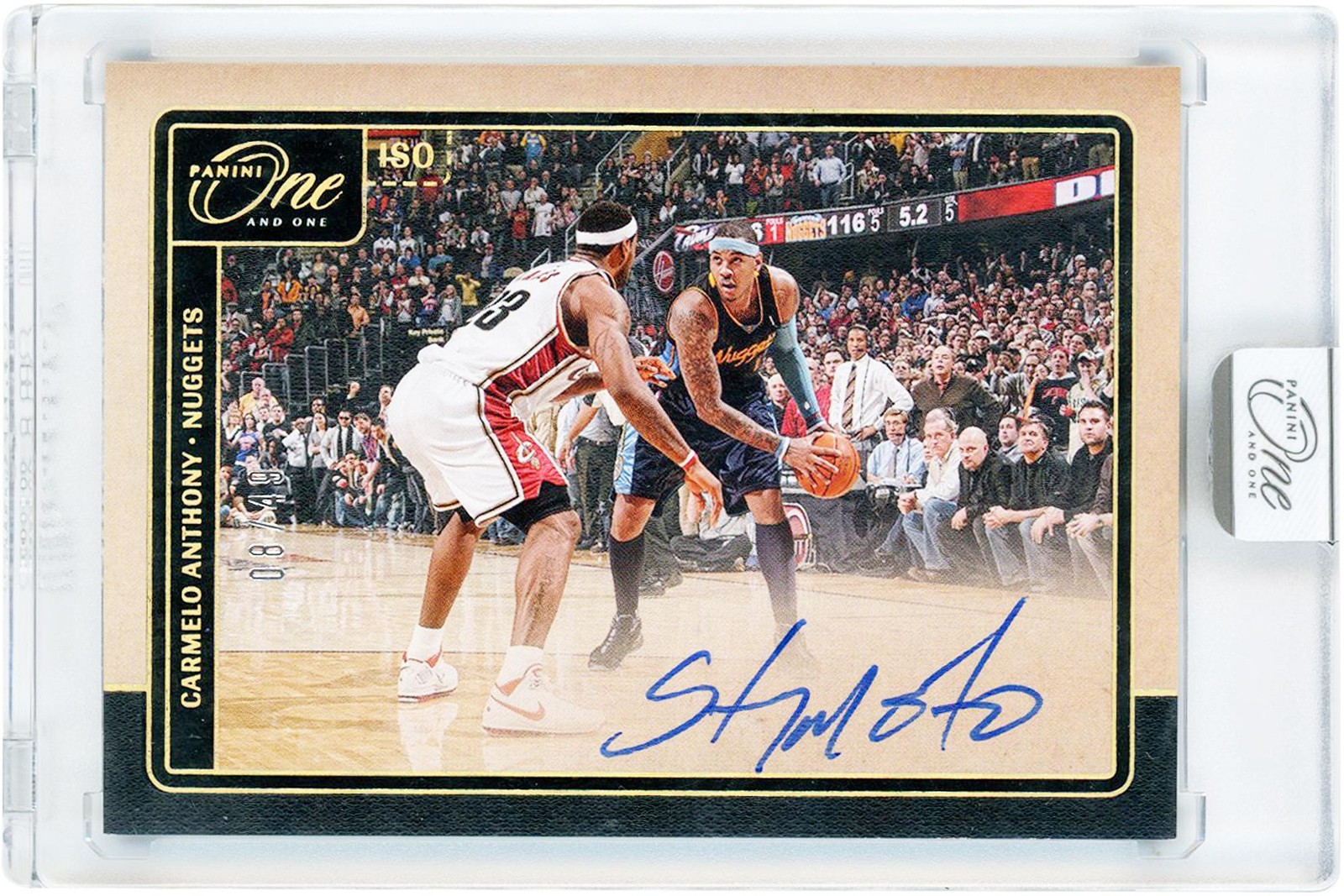 Carmelo Anthony Nuggets Signed 2024-25 Panini One & One ISO #ISO-MEL #8/49 Card