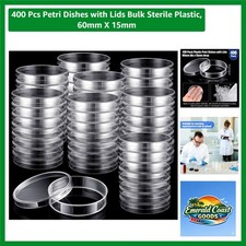 Bulk 400 Pcs 60mm x 15mm Sterile Petri Dishes - Ideal for Lab Experiments