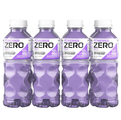 POWERADE Electrolyte Enhanced Zero Sugar Grape Sports Drink, 20 Ounce (Pack of 8
