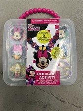 Disney Minnie Mouse Jewelry Activity Set 5 Charms 150 Beads 5 Necklaces Kit NEW