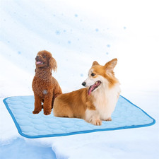 Pet Cat Dog Cooling Mat Washable Waterproof Self Cooling Blanket Blue, Small