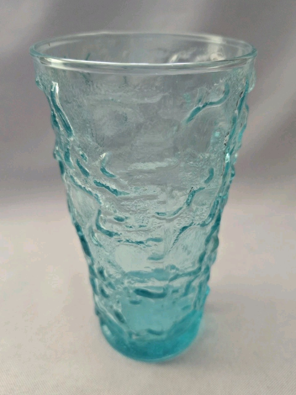 Vintage Anchor Hocking Lido Milano Aqua Glass Tumbler 12 Oz