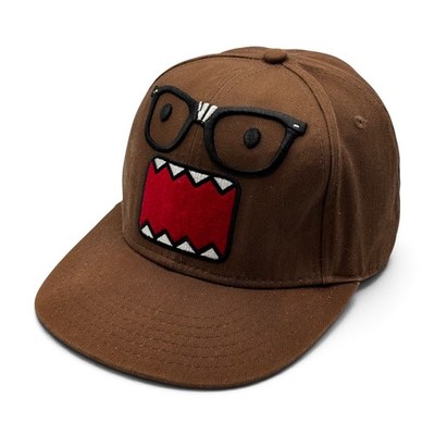 Rare Domo Nerd Snapback Hat Brown Embroidered Face Cotton Cap NHK TYO 2011 OSFM