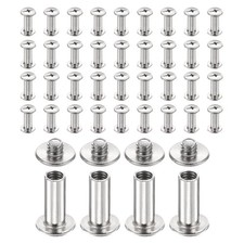 40set Phillips Chicago Screw M4x13mm Binding Post Screw, Silver