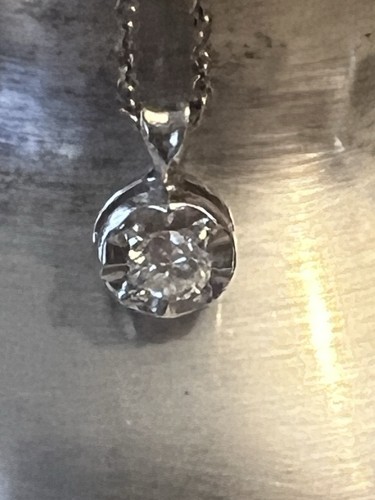 14 K White Gold Diamond Necklace