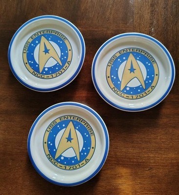 VTG 1993 Pfaltzgraff Star Trek USS Enterprise NCC-1701-A Coasters Set of 3