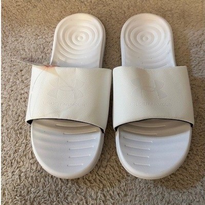 Under Armour Ansa Fix SL Mens White Slide Sandals 3023772-101 Size 10 NEW