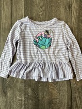 Disney Little Sleepies Bamboo Monsters Inc Shirt 12-18M Purple Striped Ruffle