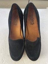 Genuine ** MICHAEL KORS ** BLACK SUEDE MOCCAIN HEELED SHOES UK 5 