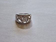 925 Sterling Silver Thailand Cubic Zirconia Vintage Statement Ring Size 8
