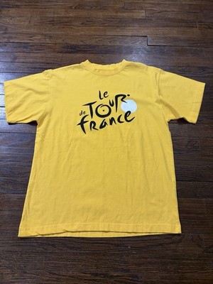 Tour de France T Shirt Mens Large Yellow Cycling Graphic Tee Le Tour France