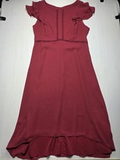 Loft Womens Flutter Sleeve High-low Zip Up Dress Size 8