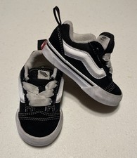Vans Knu Skool Shoes Sneakers Toddler Sz 4.5 Black Suede Good Condition