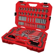 159Piece Socket Set Mechanics Tool Kit 1/4 3/8 1/2 Drive Chrome Ratchet Red Case