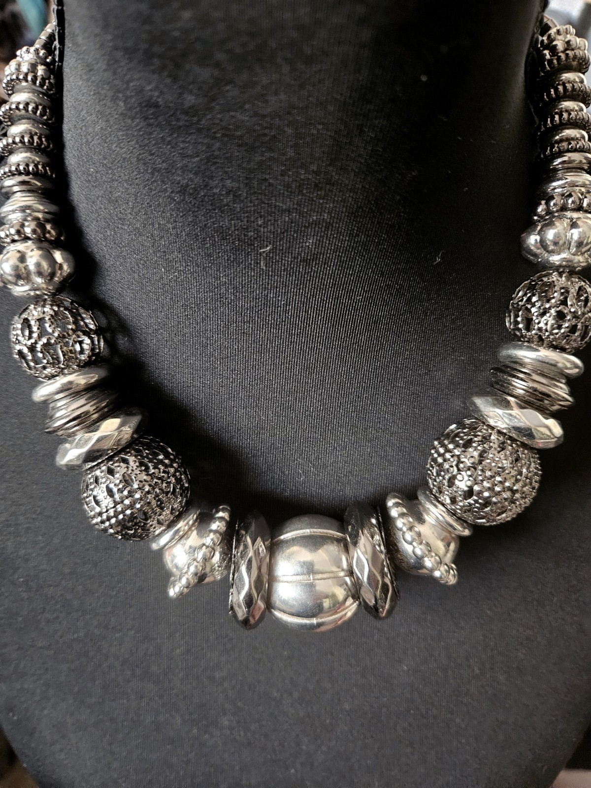 Bold Elements Silver Tone Textured Chunky Stateme… - image 9