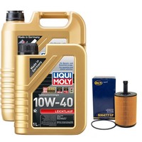 MotoröL Set Leichtlauf 10W-40 Liqui Moly 6 Liter + ÖLfilter FüR Audi TT VW Golf
