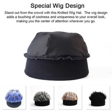 Wig Hat Funny Knitted Cap Wig Headband Novelty Hair Hat For Men Women