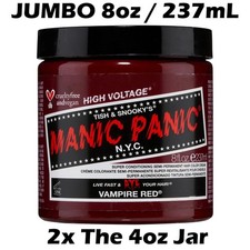 MANIC PANIC Blood Red Semi Permanent Hair Dye High Voltage 8oz/237mL JUMBO