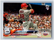 2018 Topps Opening Day Harrison Bader RC #134 Rookie Card MLB St. Louis Baseball. rookie card picture