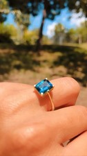 London Blue Topaz and Sterling Silver Ring Size 5