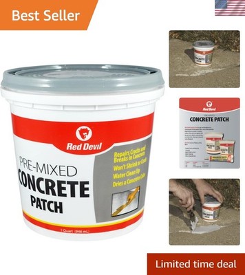 Waterproof 1 Quart Concrete Crack Filler - Perfect for Interior and Exterior