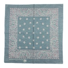 Vintage Western Bandana Wamcraft 80s USA Made 22 x 22 Blue Paisley Handkerchief