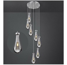 Raindrop Pendant Lights Kitchen Island Teardrop Chrome Hanging Light Fixtures 5