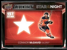 2021-22 Upper Deck Credentials Connor McDavid Star of the Night: First Star