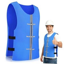 Cooling Vest for Men Women, M-3XL Blue, With 4 Fasteners Frog Closure