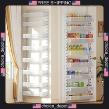 Over Door Pantry Organizer with Mesh Baskets and Adjustable Height