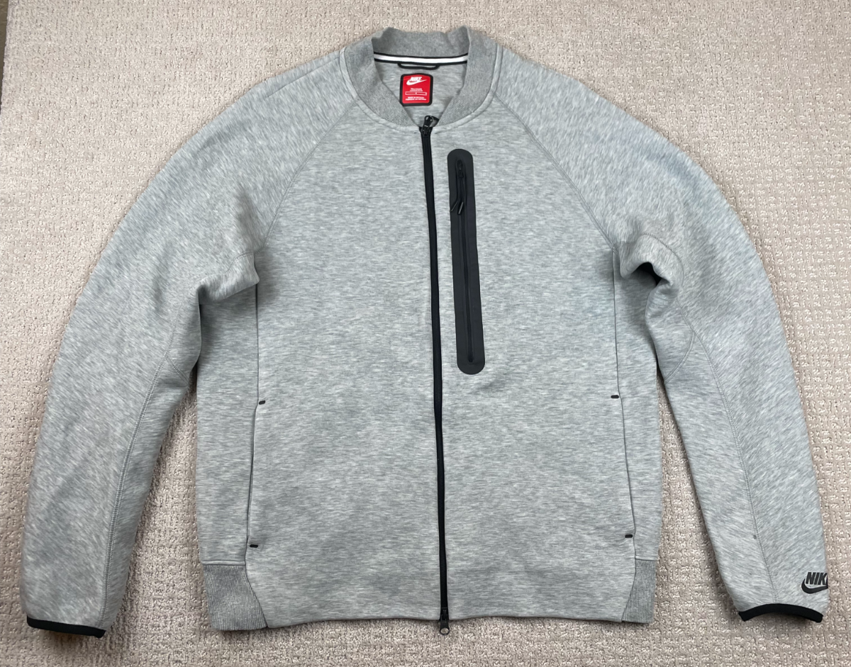 SACAI X NIKE Nike Sportswear Giacca Uomo Taglia L Alta Pile Tecnico Full Zip Bomber Grigio Pista