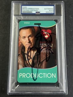 BRUCE SPRINGSTEEN Signed Autograph Auto Backstage Pass Laminate PSA