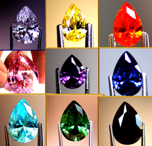 Zirconi cubici tagliati a mano pera di alta qualità colore e dimensioni a scelta Zirconio - Foto 1 di 20