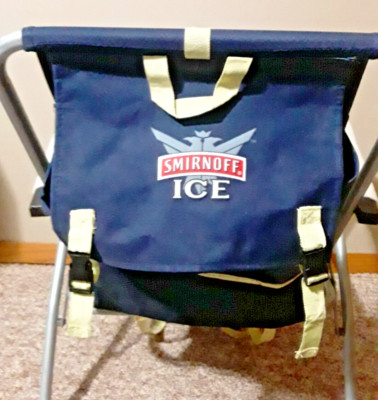 Smirnoff Ice Chair Beach Backpack Straps Aluminum Adjustable Recline Lounge Blue