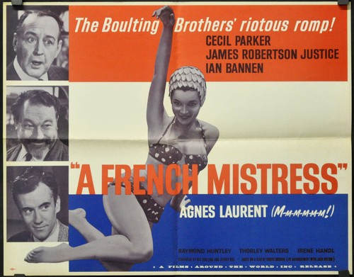 A FRENCH MISTRESS 1960 ORIGINAL 22X28 MOVIE POSTER CECIL PARKER IAN BENNEN