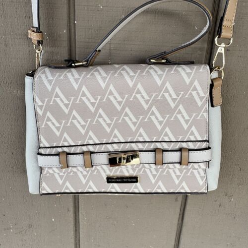 Adrienne Vittadini Crossbody Handbag/Purse/Satchel Handle Taupe/Beige