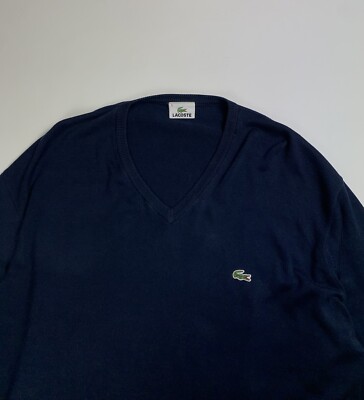 Lacoste vintage old money v-neck sweater pullover size 5