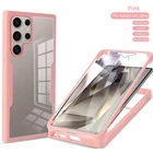For Samsung Galaxy S25 Ultra S24 S23 S22 Clear Case w/ Built-in Screen Protector