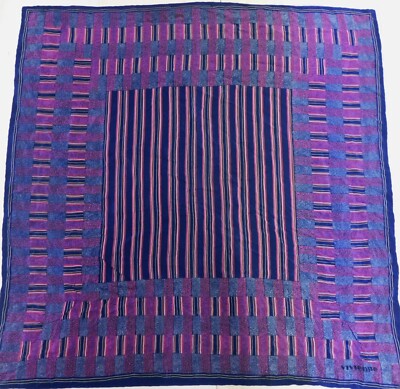 Magnifique Foulard Vintage En Soie 100% Naturelle - Motif Années 80 - Femme