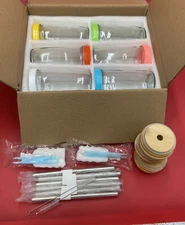 Drinking Glasses Set of 6 with/ Bamboo Lids Glass Straws for Cool / Hot Drinking