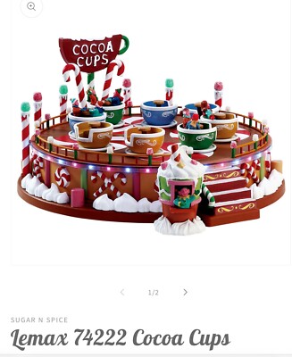 LEMAX  Cocoa Cups -Holiday Village Carnival Animated &  Musical