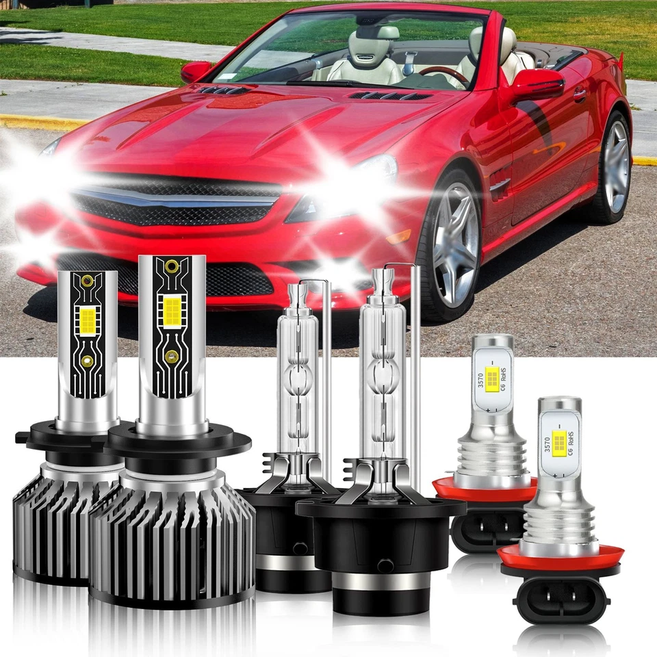 Kit de faros antiniebla LED HID altos bajos para Mercedes-Benz SL550 2007-2008 Foto 2 de 4