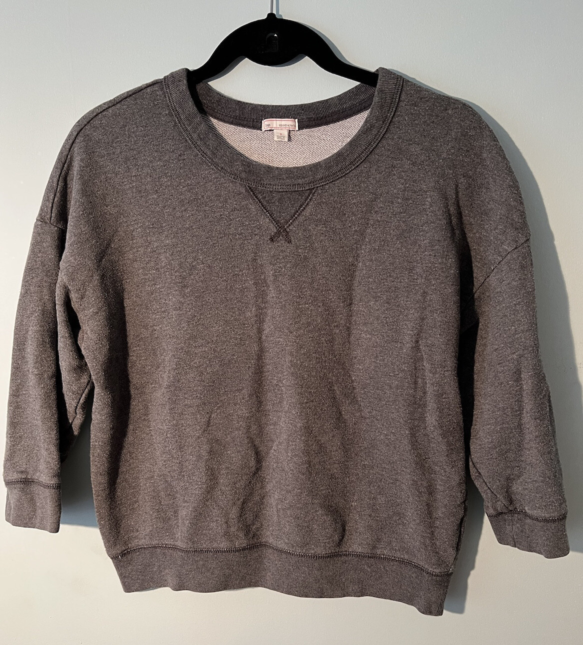 Gap Women’s Small Crew Neck Sweater Pullover Dark Gray Cotton Chunky Relaxed Fit